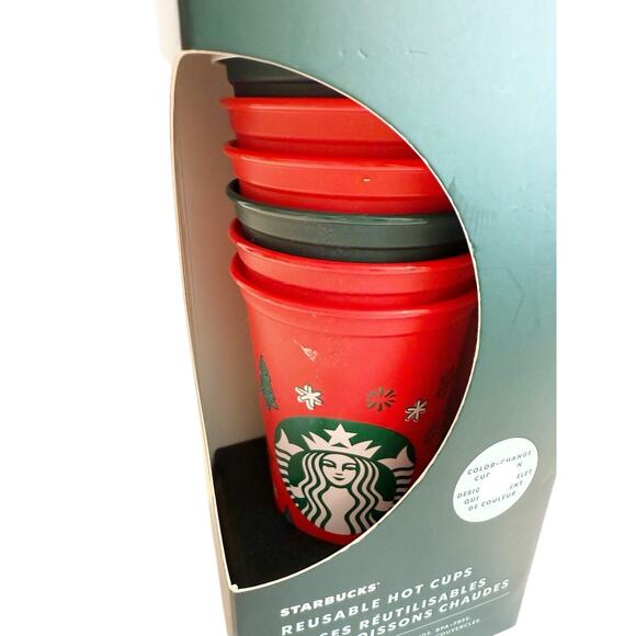 New Starbucks Coffee Christmas Holiday 2022 6 Pack Color Changing Hot Cold Cups - Picture 4 of 11